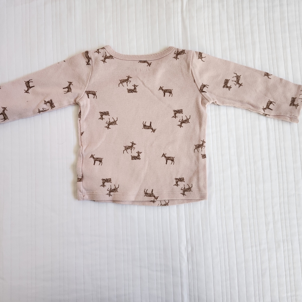 Carter's Light Pink Deer Pattern Long Sleeve Tee - Picture 2 of 3